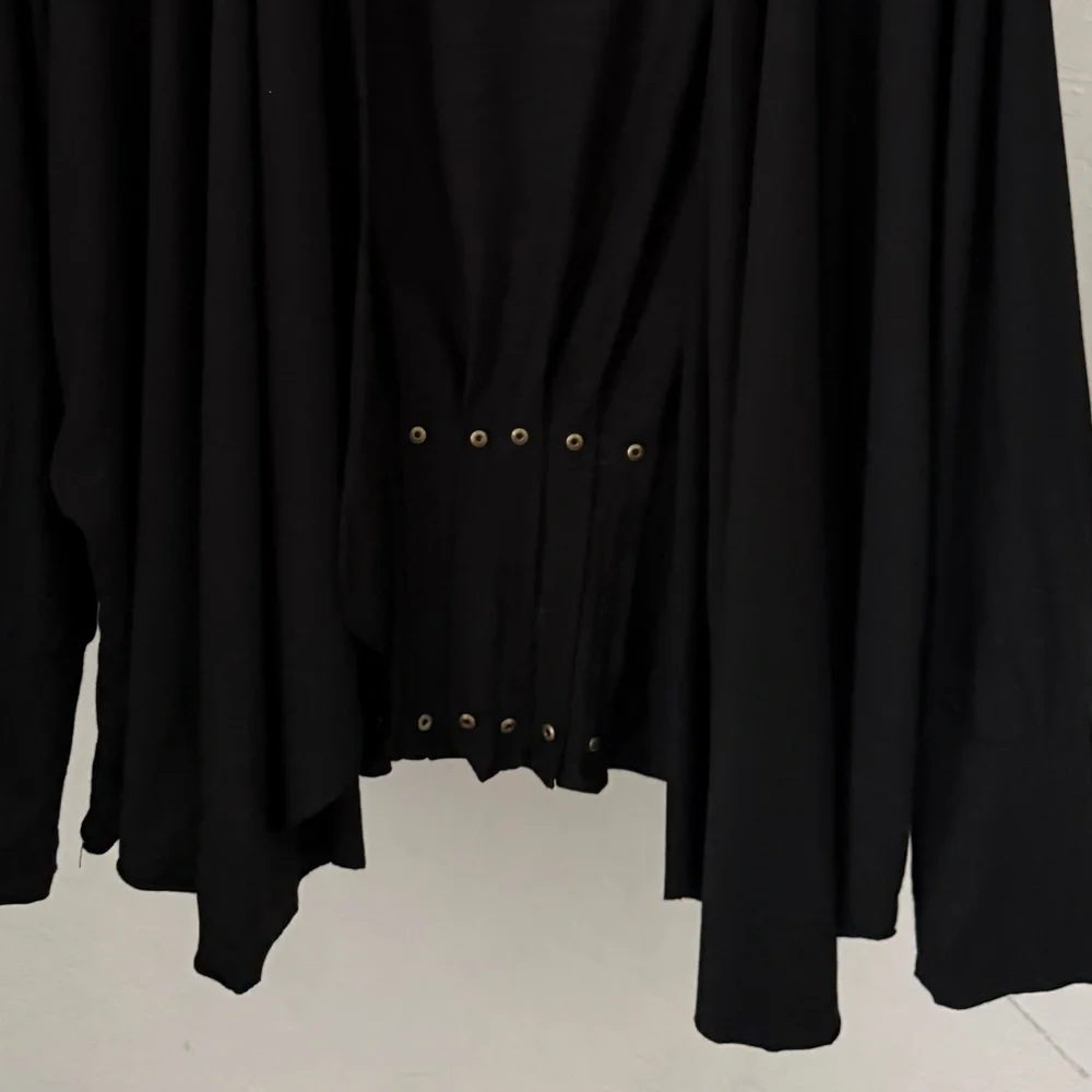 Testimony Los Angeles Black Soft Jersey Cardigan Jacket with Stud Detail - Picture 4 of 9